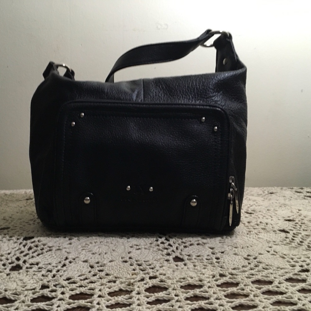 Stone & Co Black Textured Leather Bag
